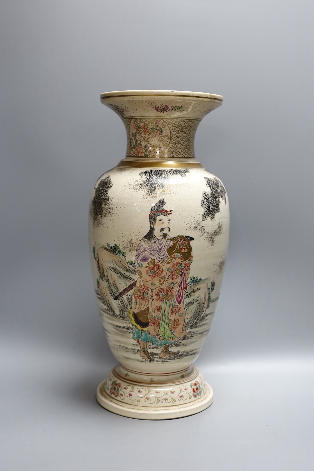 Assorted Japanese Meiji ceramics, including a large Satsuma vase, 41cm high (7)